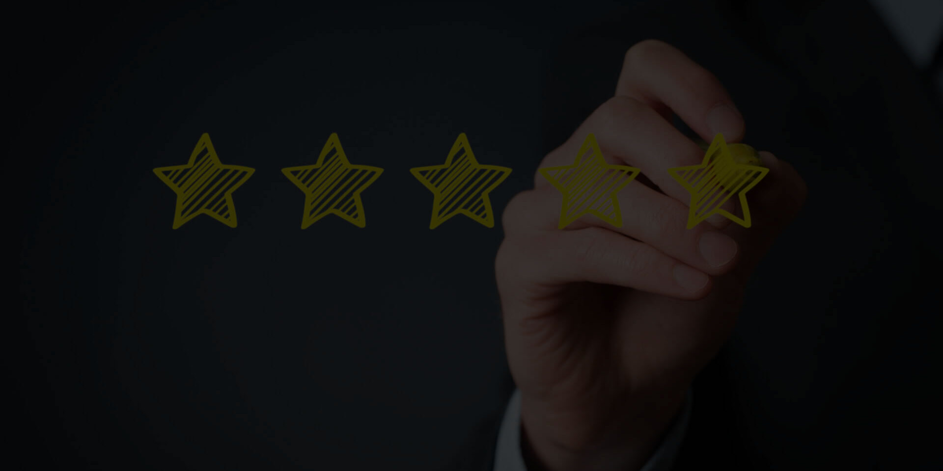Hand drawing four yellow stars